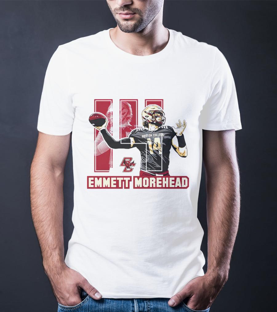 Emmett Morehead Boston College Eagles NCAA Football Caricature Quarterback Number 14 T-Shirt