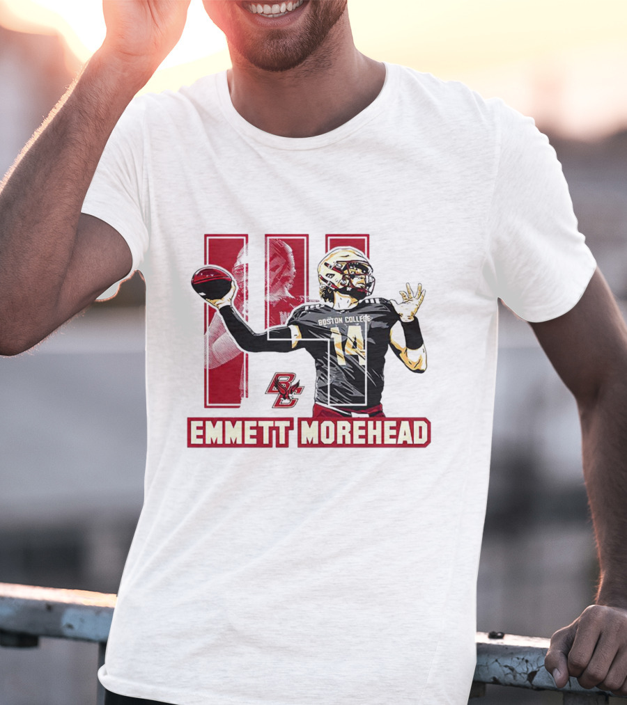 Emmett Morehead Boston College Eagles NCAA Football Caricature Quarterback Number 14 T-Shirt