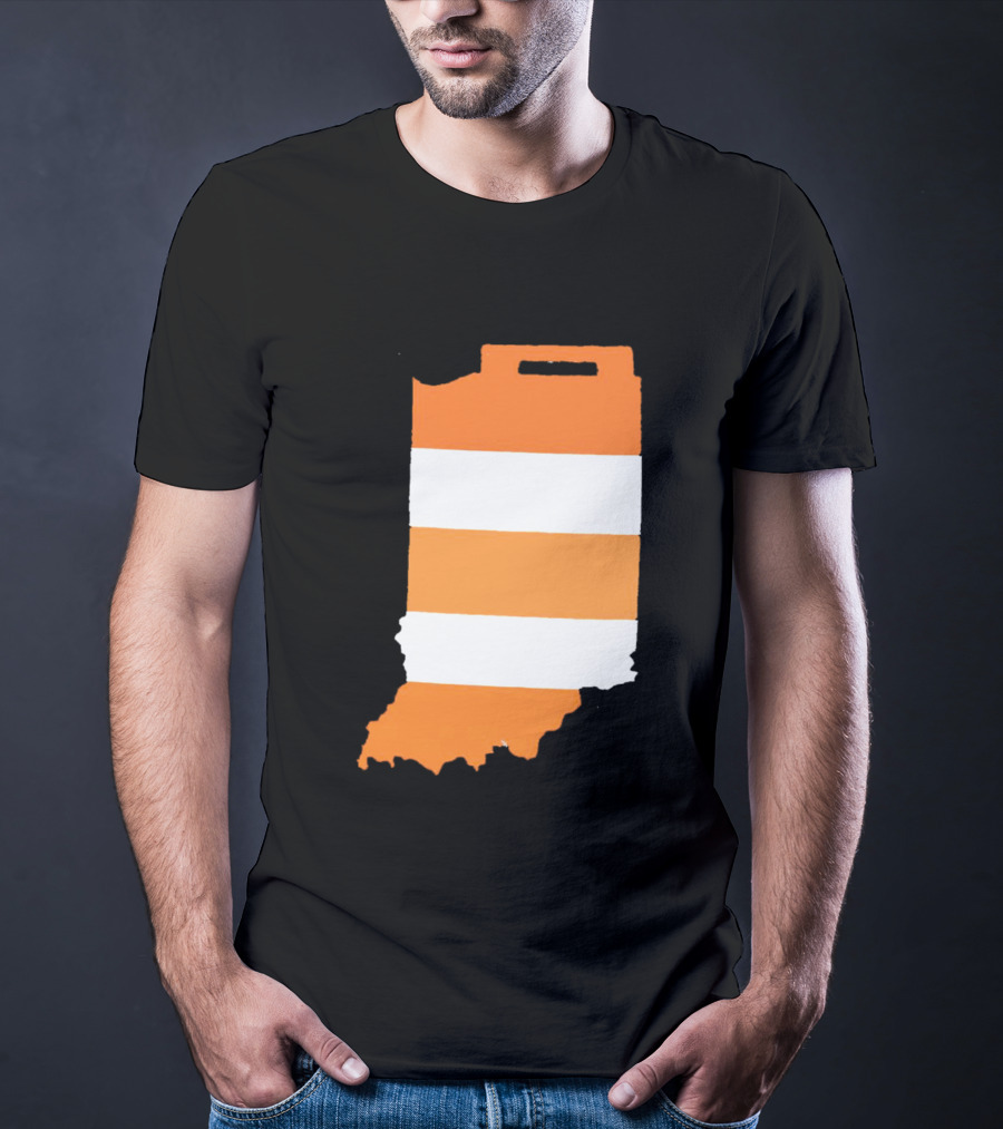 Indiana Under Construction Traffic Barrel Shape T-Shirt