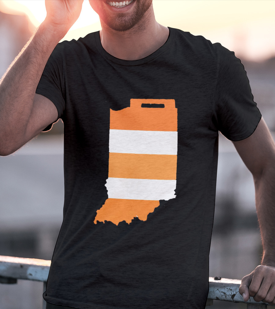 Indiana Under Construction Traffic Barrel Shape T-Shirt