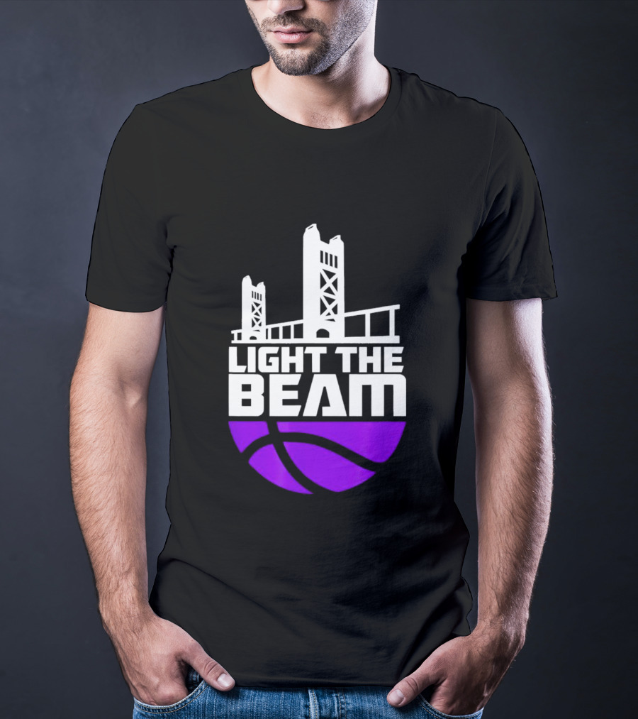 Light The Beam Sacramento Kings Skyline Basketball T-Shirt