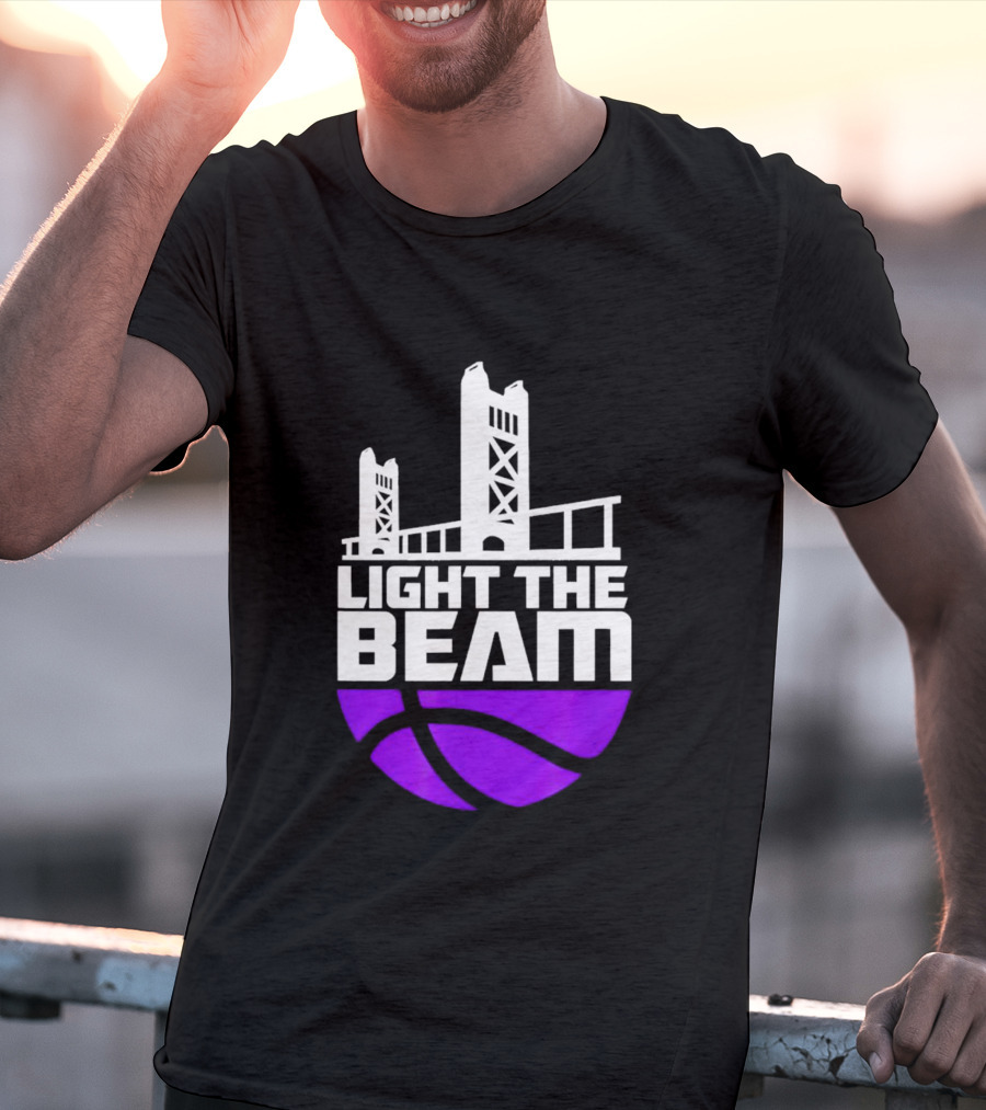 Light The Beam Sacramento Kings Skyline Basketball T-Shirt