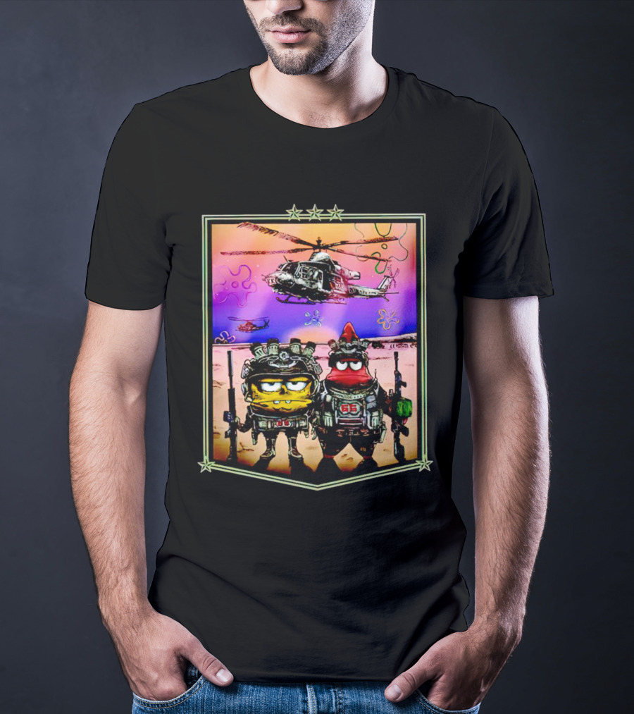 SpongeBob Patrick Military Helicopter Goofy Goobers T-Shirt