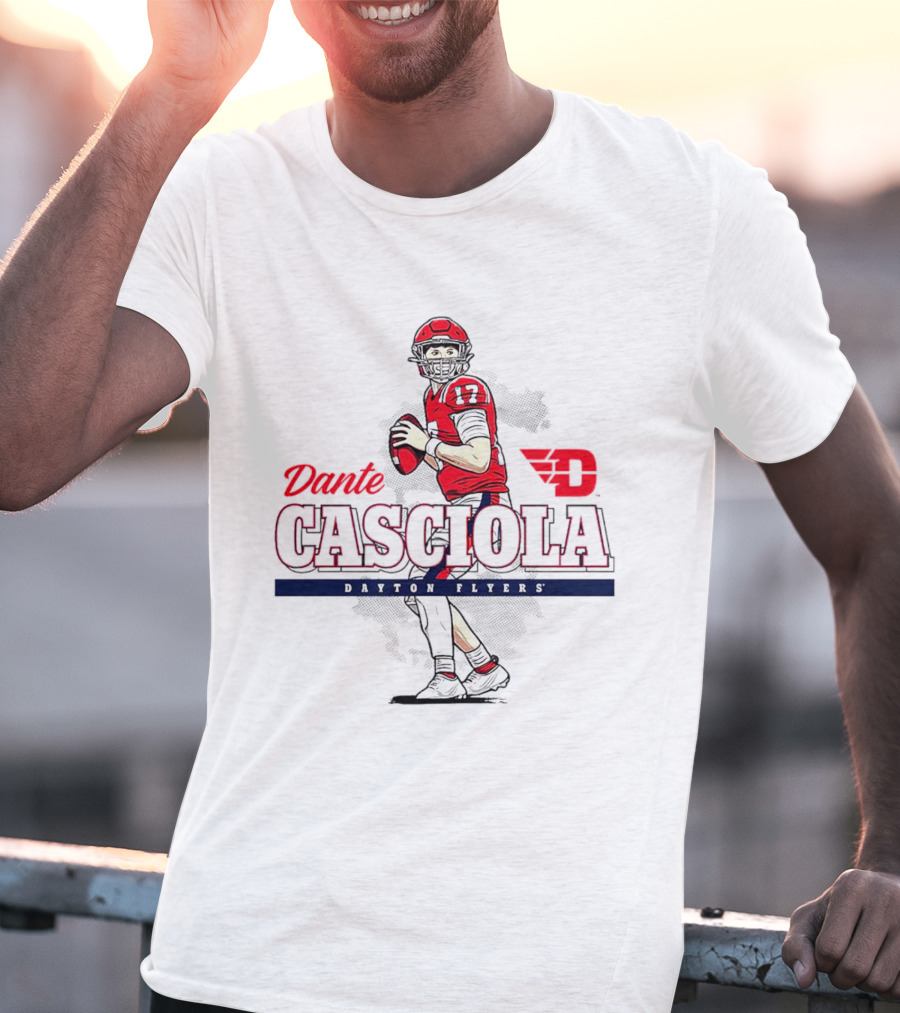 Dante Casciola Dayton Flyers Football Caricature NCAA T-Shirt