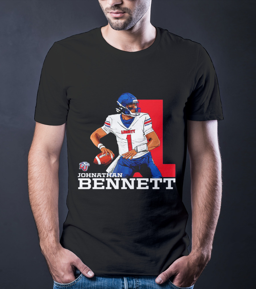 Johnathan Bennett Liberty Flames NCAA Football Quarterback Caricature T-Shirt