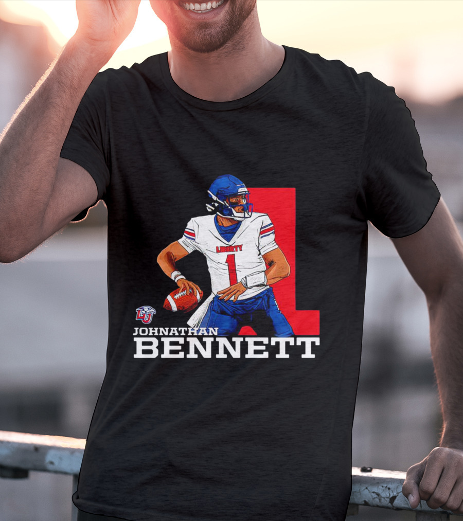 Johnathan Bennett Liberty Flames NCAA Football Quarterback Caricature T-Shirt