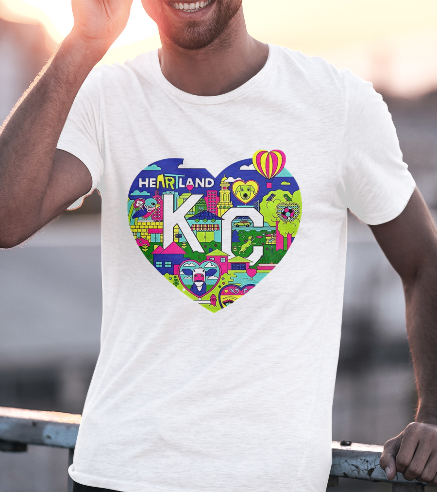 Heartland KC Colorful Parade Of Hearts Kansas City T-Shirt