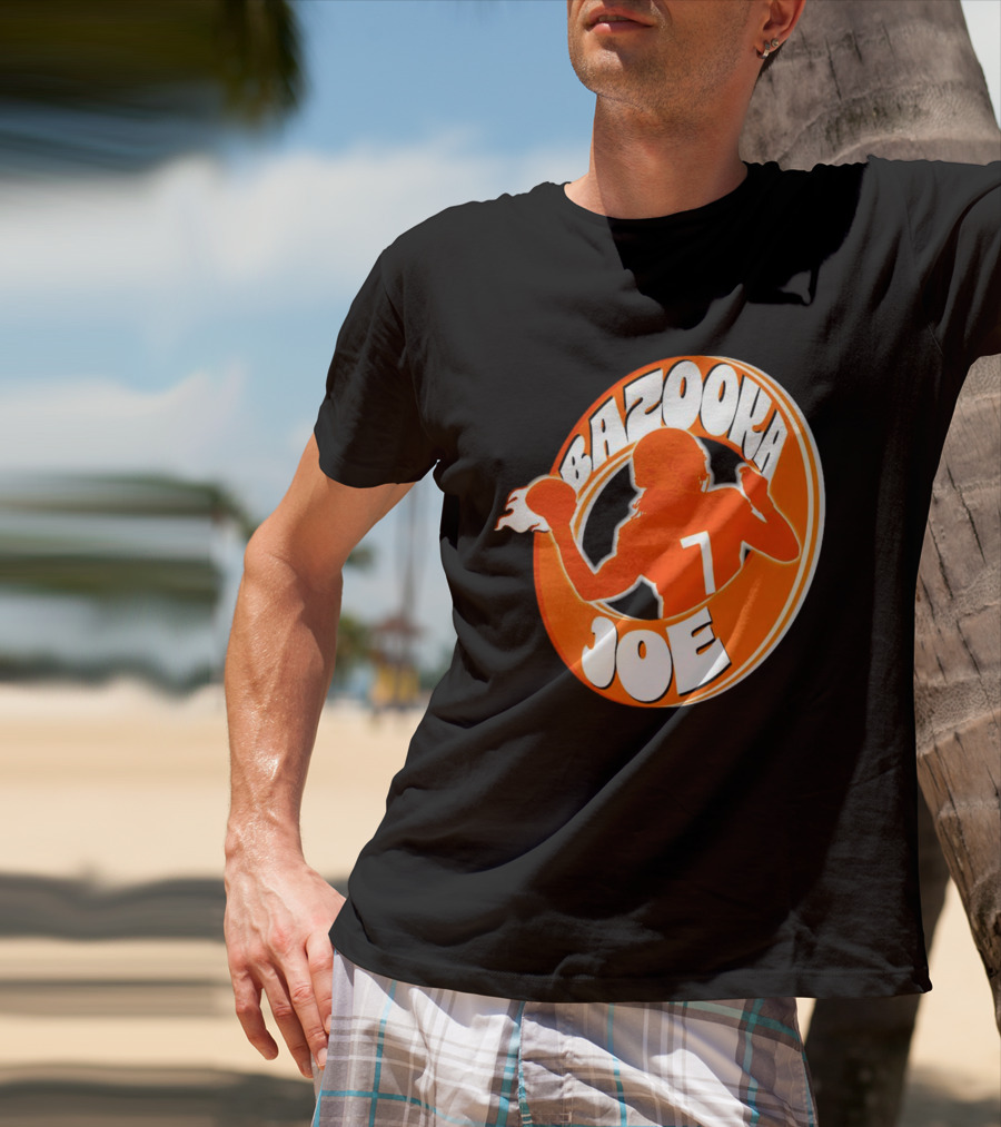 Bazooka Joe Tennessee Vols Silhouette With Number 7 Football Player T-Shirt