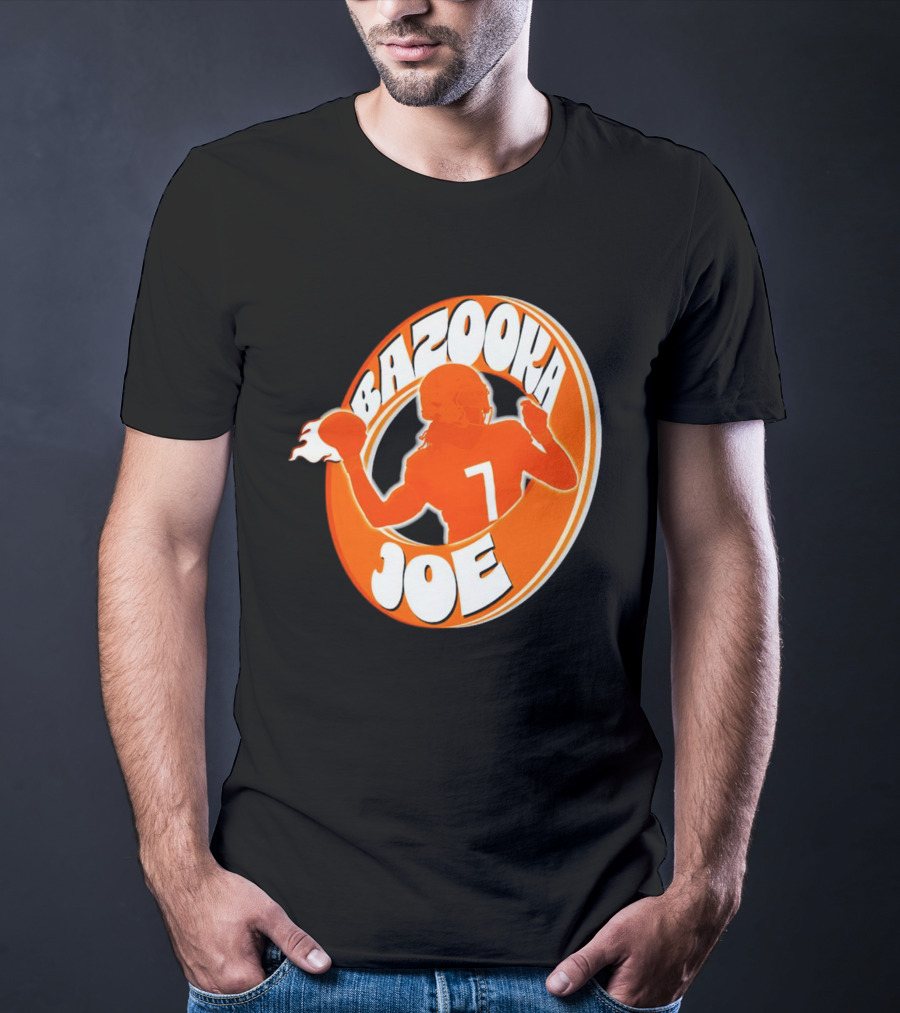 Bazooka Joe Tennessee Vols Silhouette With Number 7 Football Player T-Shirt