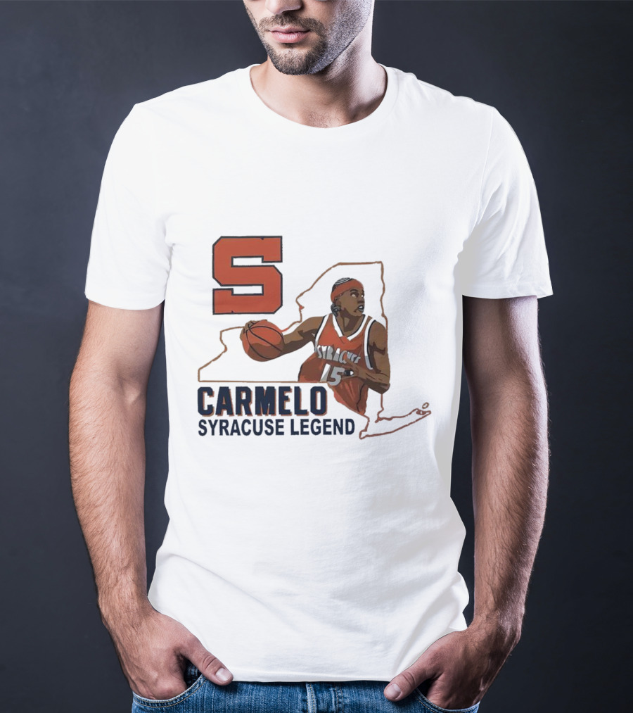 Carmelo Anthony Syracuse Legend Basketball Orange Number 15 T-Shirt