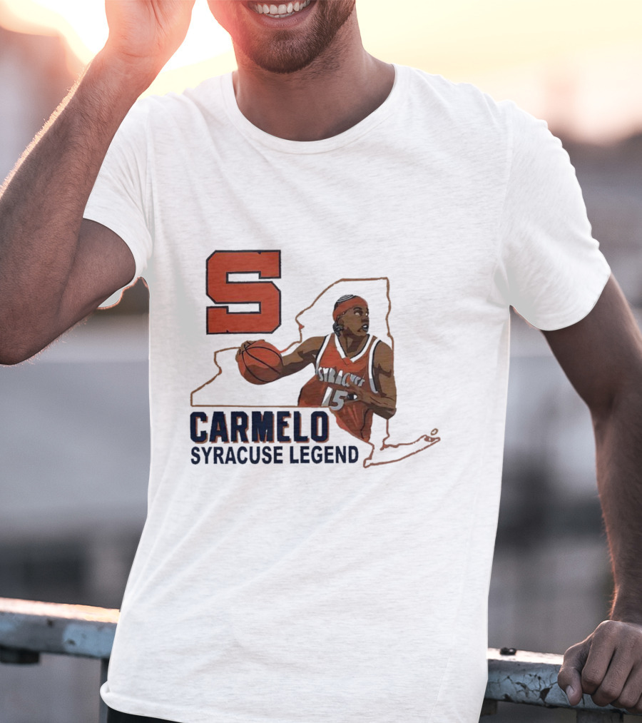 Carmelo Anthony Syracuse Legend Basketball Orange Number 15 T-Shirt