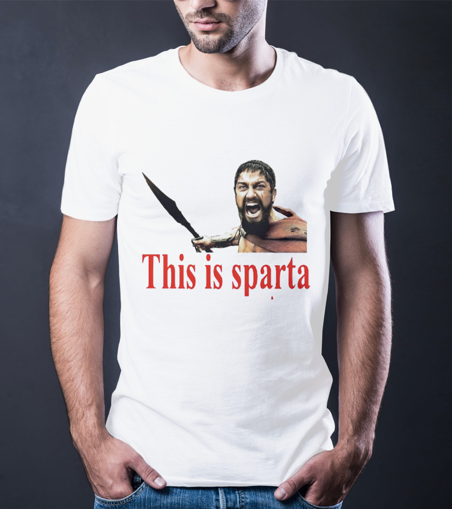This Is Sparta Gerard Butler 300 Movie Scene Iconic Shout T-Shirt