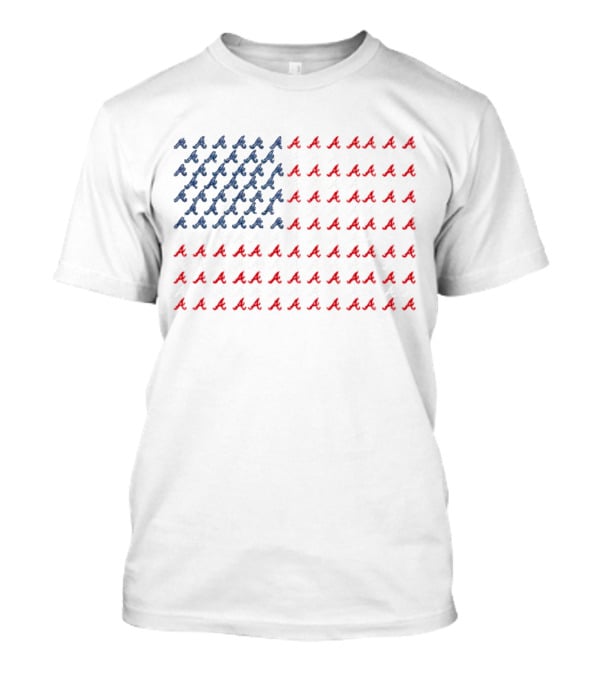 Atlanta Braves American Flag Logo T-Shirt