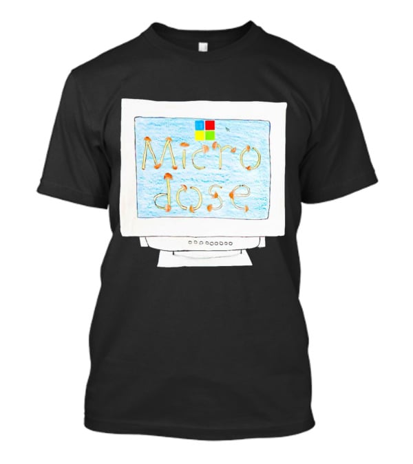 Microdose Windows Parody With Magic Mushrooms On Vintage Computer Screen T-Shirt