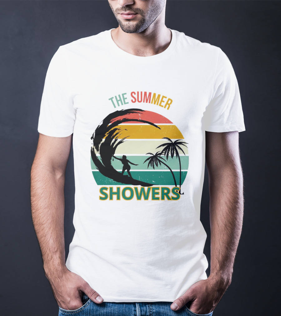 The Summer Showers Surfing Vintage Stripes T-Shirt