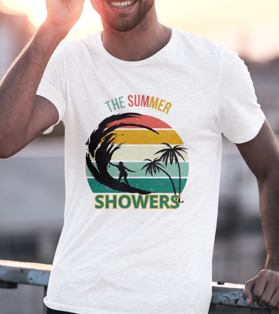 The Summer Showers Surfing Vintage Stripes T-Shirt