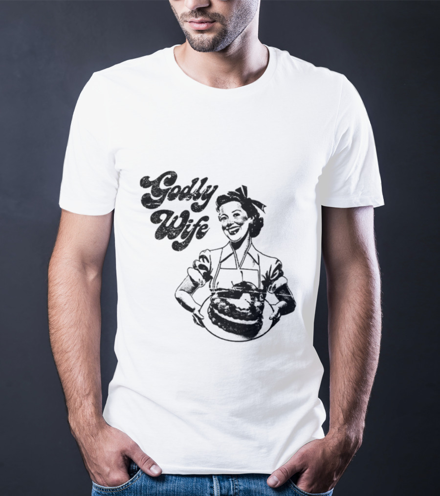 Godly Wife Retro Baking Housewife T-Shirt