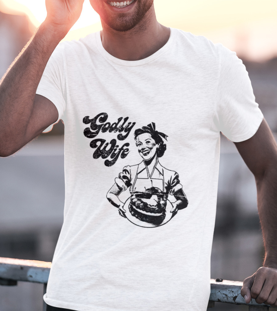 Godly Wife Retro Baking Housewife T-Shirt