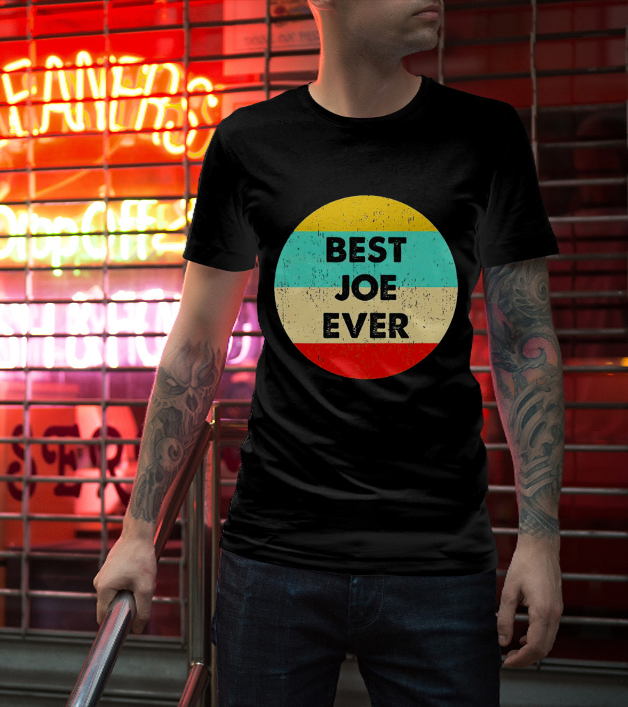 Best Joe Ever Vintage Distressed Retro Circle T-Shirt