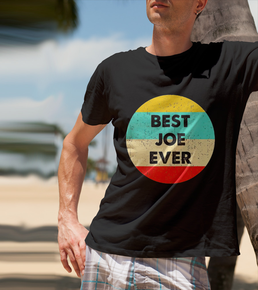 Best Joe Ever Vintage Distressed Retro Circle T-Shirt