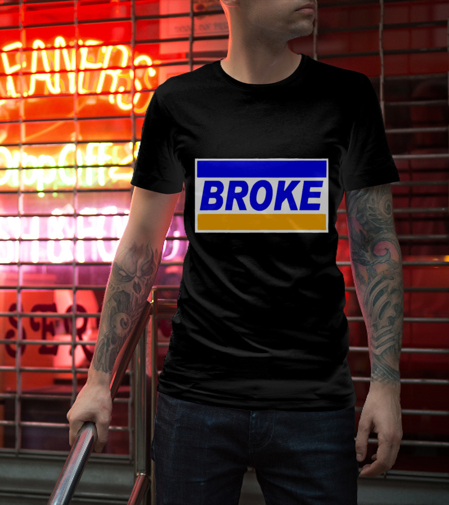 Broke Blue Orange Card Inspired Humor T-Shirt