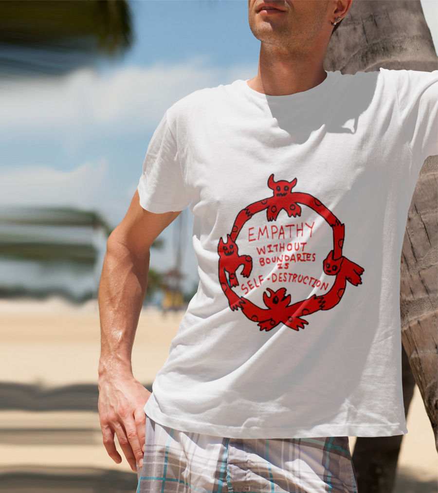 Empathy Without Boundaries Is Self-Destruction Red Demon Circle T-Shirt