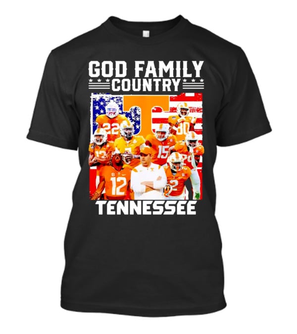 God Family Country Tennessee Volunteers Football American Flag T-Shirt