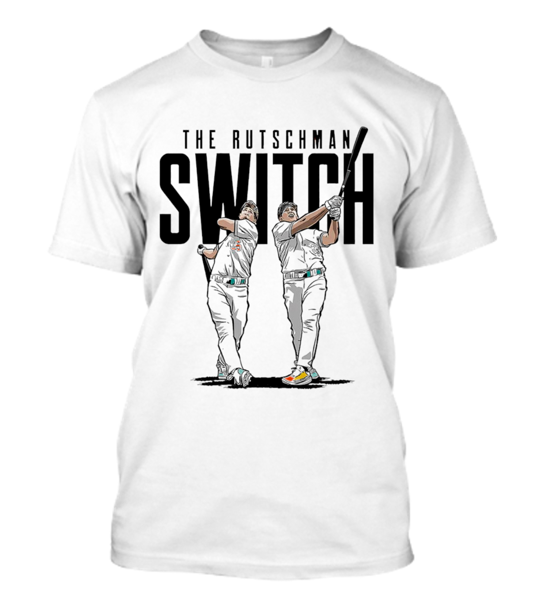 The Rutschman Switch - Baltimore Orioles Player Dual Batting T-Shirt