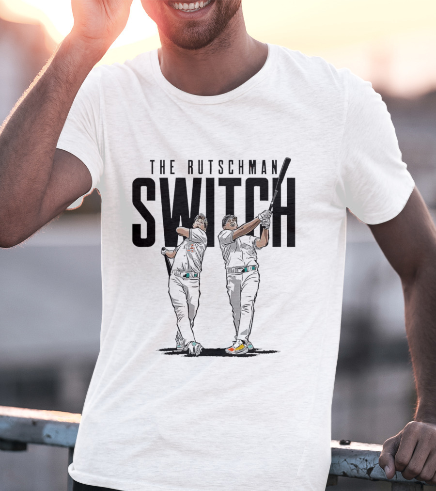 The Rutschman Switch - Baltimore Orioles Player Dual Batting T-Shirt