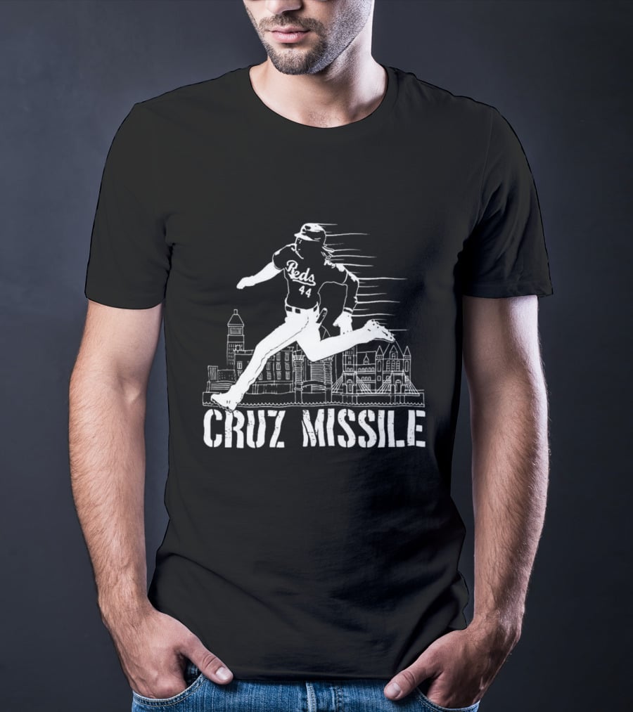 Cruz Missile Elly De La Cruz Cincinnati Reds 44 Running Skyline T-Shirt