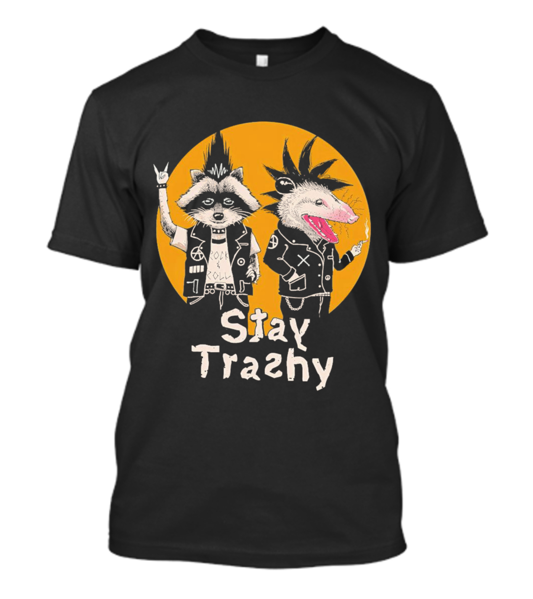 Stay Trashy Rock And Roll Punk Raccoon And Possum T-Shirt
