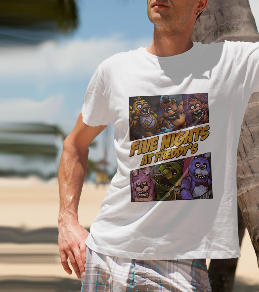 Five Nights At Freddy's Let's Eat Characters Montage T-Shirt