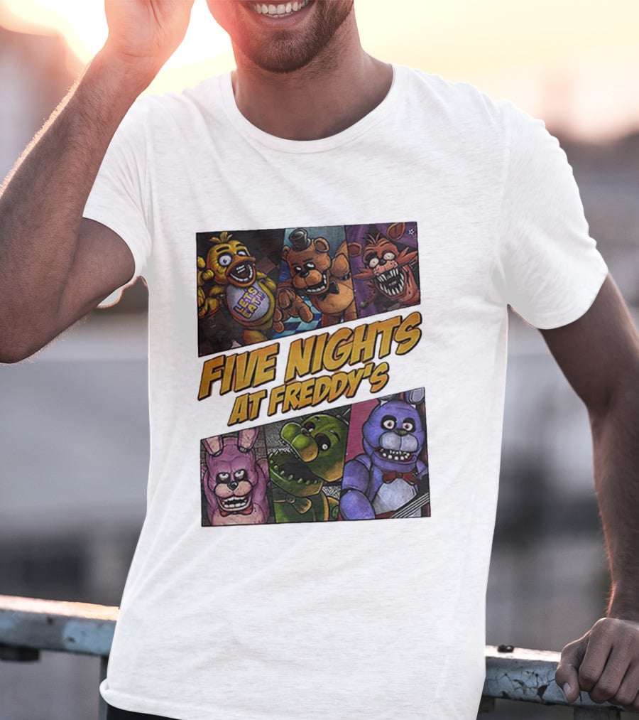 Five Nights At Freddy's Let's Eat Characters Montage T-Shirt