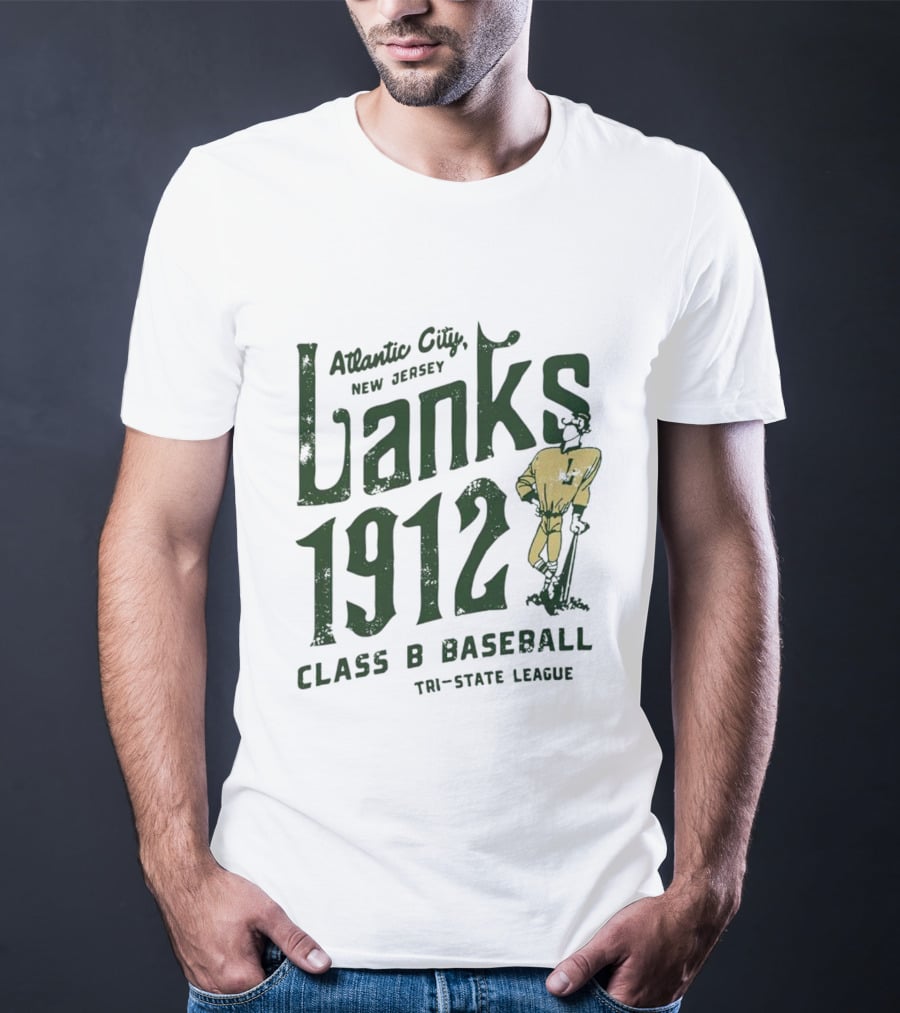 Atlantic City Lanks 1912 New Jersey Class B Baseball Tri-State League T-Shirt