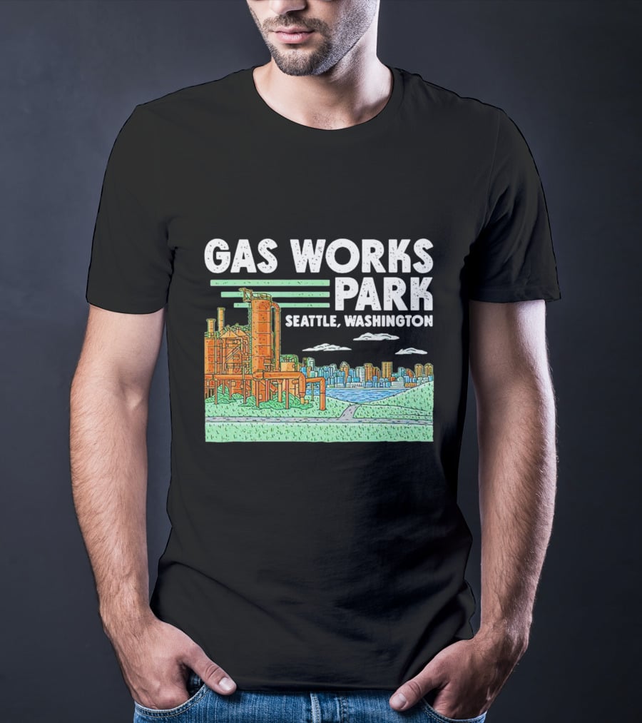 Gas Works Park Seattle Washington Industrial Landmark Skyline T-Shirt