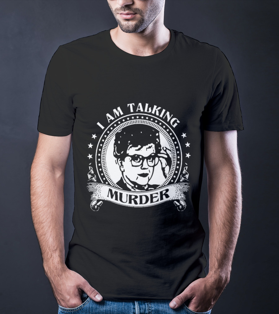 I Am Talking Murder Logo Design With Glasses T-Shirt