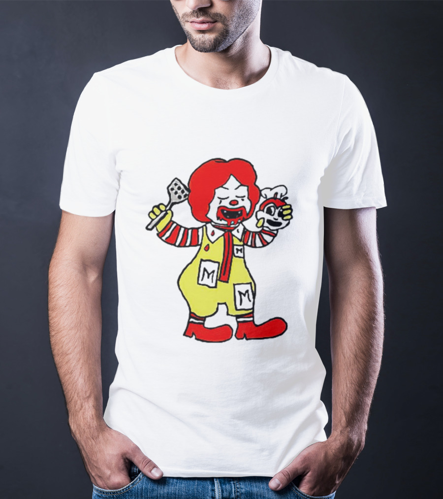 Mcdonalds X Jollibee Horror Crossover Halloween Mashup Character T-Shirt