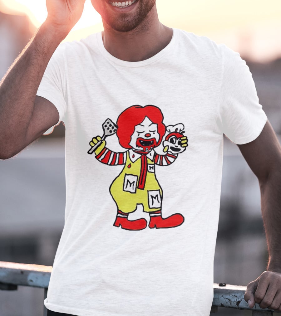 Mcdonalds X Jollibee Horror Crossover Halloween Mashup Character T-Shirt