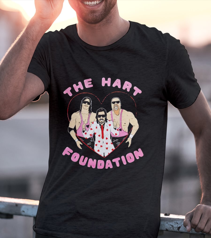 The Hart Foundation Bret The Hitman Hart And Jim The Anvil Neidhart T-Shirt