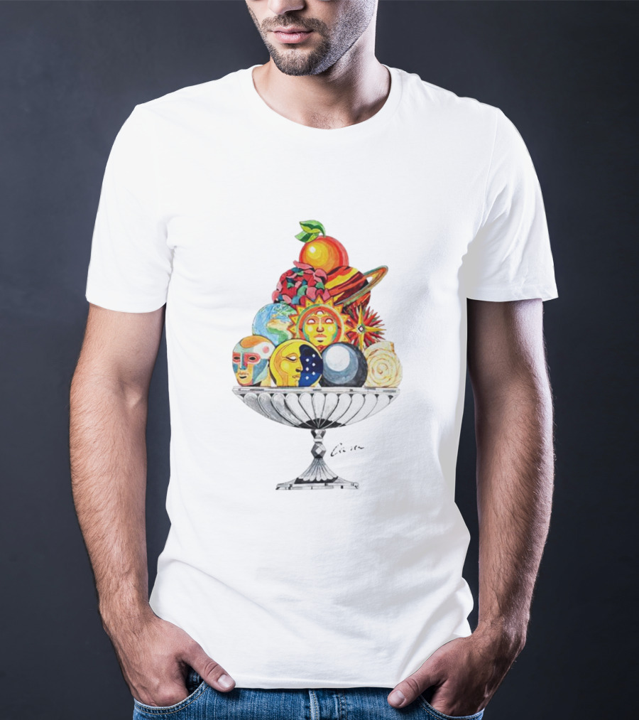 Louis Tomlinson Wear Celestial Fruit Bowl Lunar Sun Planet Faces T-Shirt