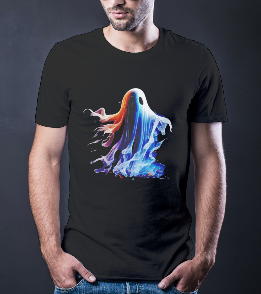 Ghost Halloween Vivid Colorful Abstract Specter T-Shirt