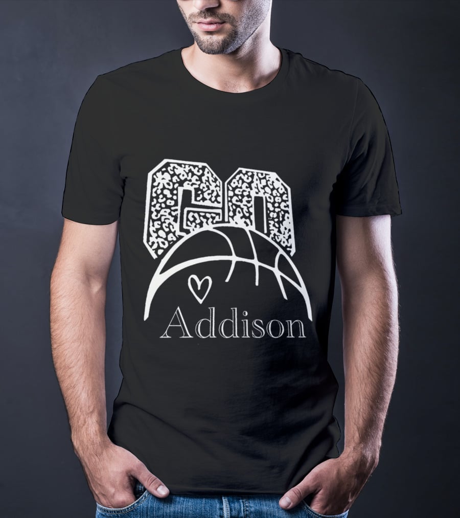 Go Addison Basketball Heart Ball T-Shirt