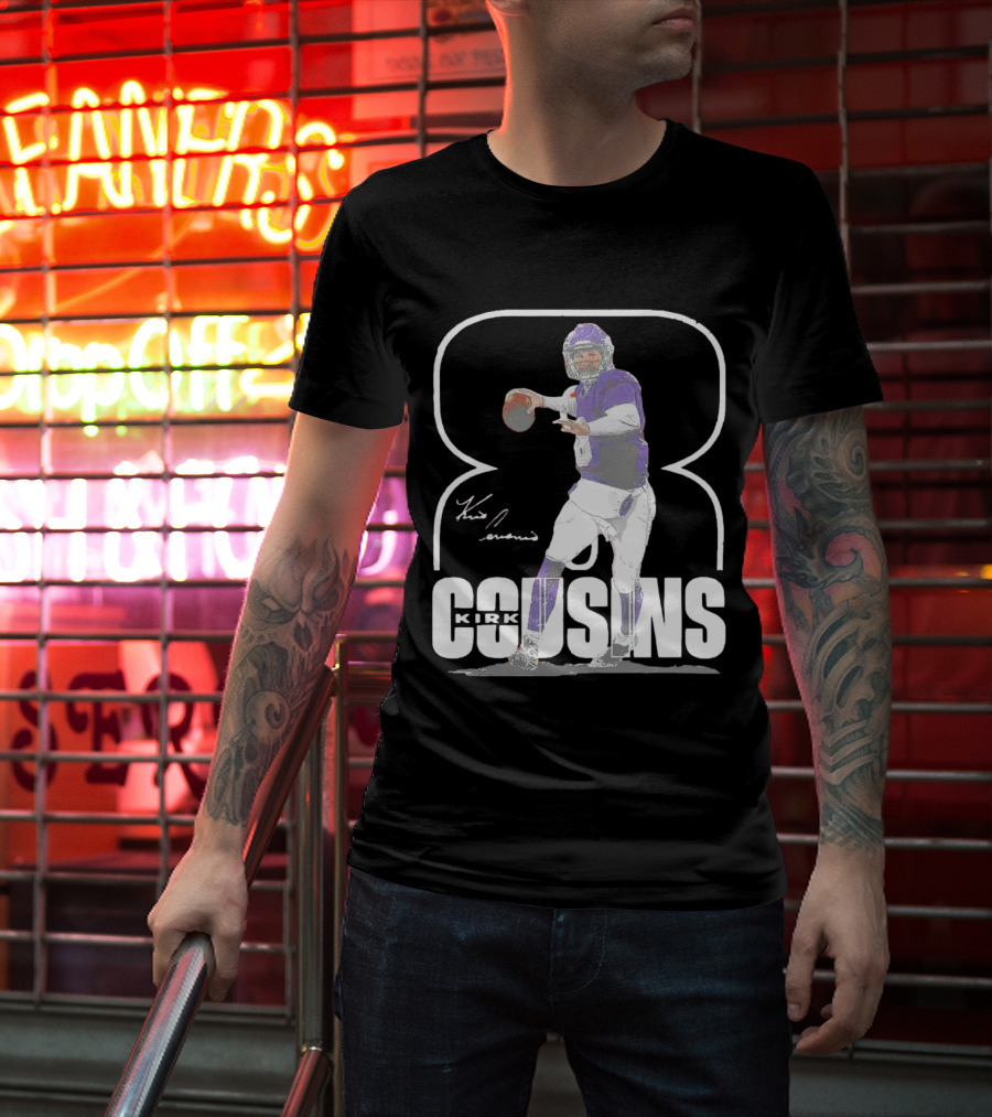 Kirk Cousins Number 8 Signature Football Quarterback T-Shirt