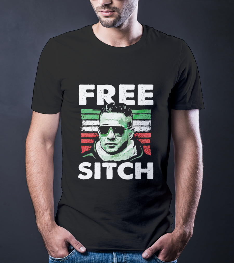 Free Sitch Mike Sorrentino Green White Red Stripes Sunglasses T-Shirt