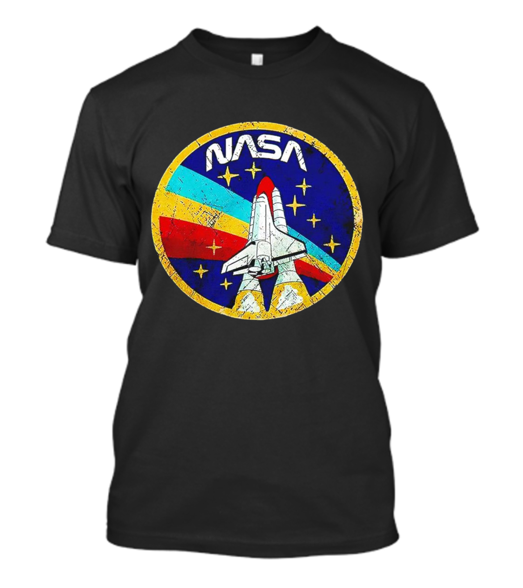 NASA Logo Space Shuttle Retro Rocket Stars T-Shirt