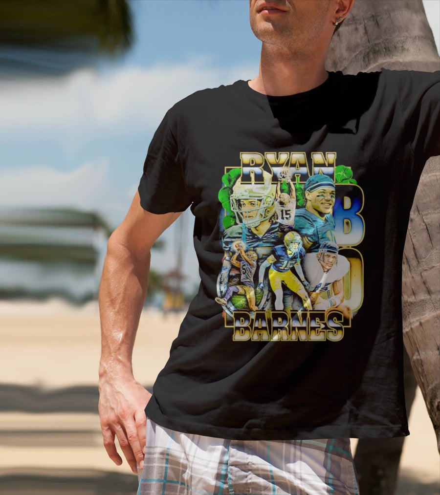 Ryan Barnes Notre Dame Fighting Irish Football Collage Vintage T-Shirt