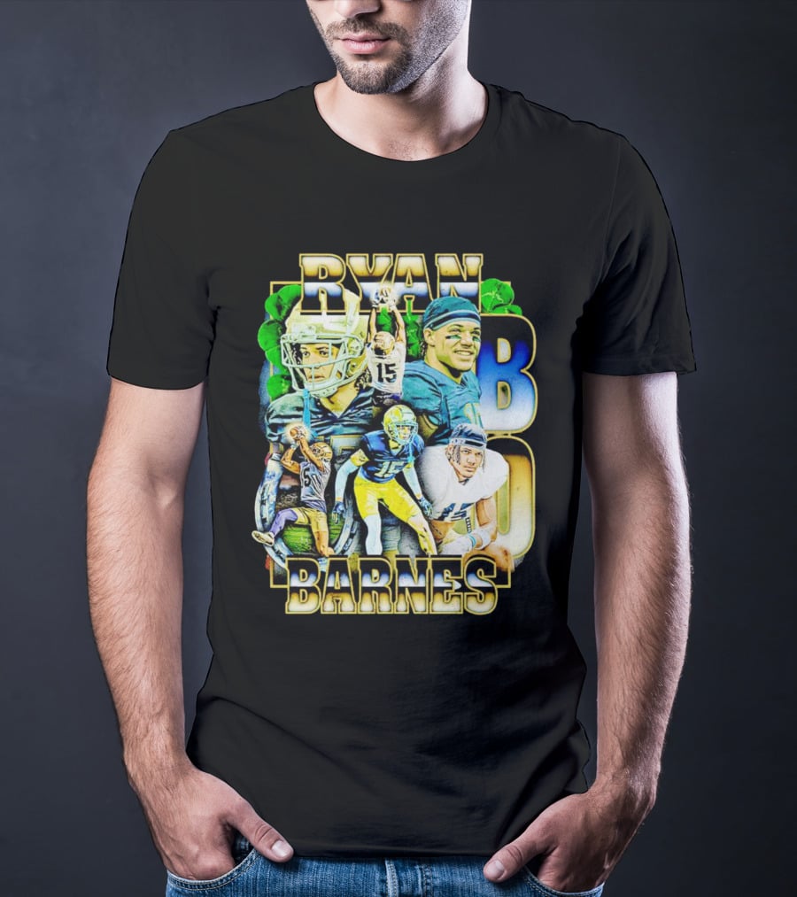 Ryan Barnes Notre Dame Fighting Irish Football Collage Vintage T-Shirt