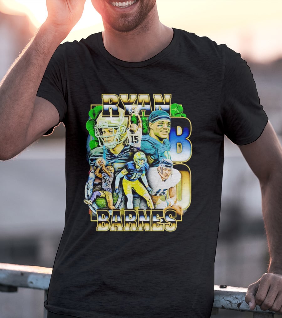 Ryan Barnes Notre Dame Fighting Irish Football Collage Vintage T-Shirt