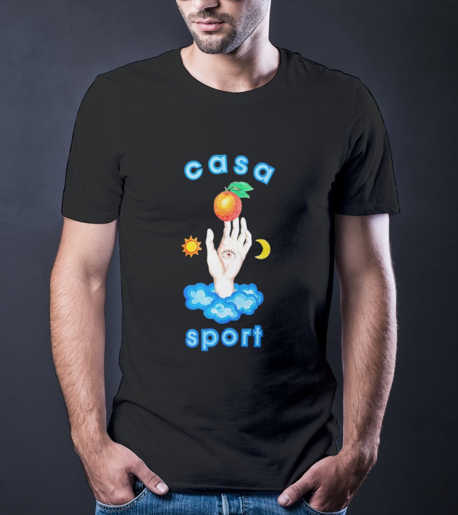 Casa Sport Hand And Eye With Sun Moon Clouds And Fruit T-Shirt