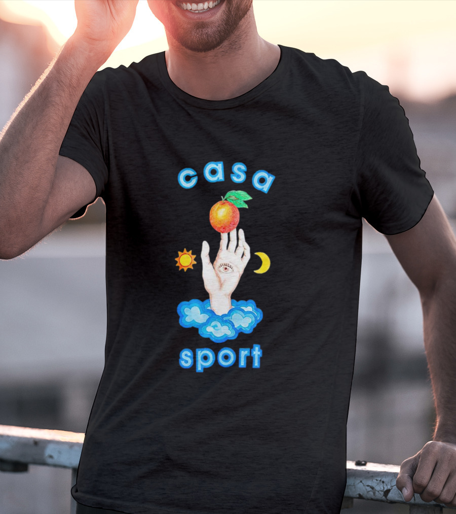Casa Sport Hand And Eye With Sun Moon Clouds And Fruit T-Shirt